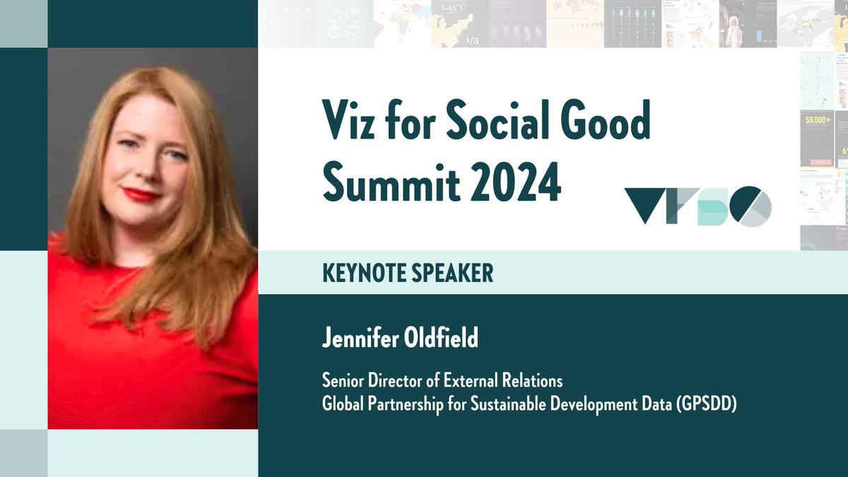 🌟 #VFSGSummit2024 Speaker Alert 🌟
We’re thrilled to welcome Jennifer Oldfield (<a href="/MsJenOO/">Jennifer Oldfield</a>) of <a href="/Data4SDGs/">Global Partnership</a> to explore current and future trends in #DataForDevelopment!

🗓: 12:20 PM GMT on 13 Dec.

Register and learn more ➡️: vizforsocialgood.com/blog/2024/9/30….

#VFSG #VizForSocialGood