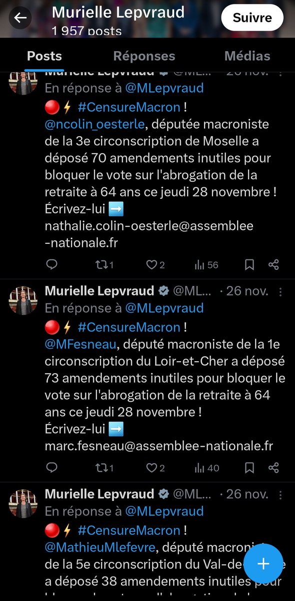 JOBIC Cyril (@cyriljobic) on Twitter photo Notre Députée de @Guingamp <a href="/MLepvraud/">Murielle Lepvraud</a> applique pleinement les méthodes infâmes de #LFI : la délation, la menace et l'intimidation. A quand l'affichage des adresses personnelles? Notre Députée de @Guingamp <a href="/MLepvraud/">Murielle Lepvraud</a> applique pleinement les méthodes infâmes de #LFI : la délation, la menace et l'intimidation. A quand l'affichage des adresses personnelles?