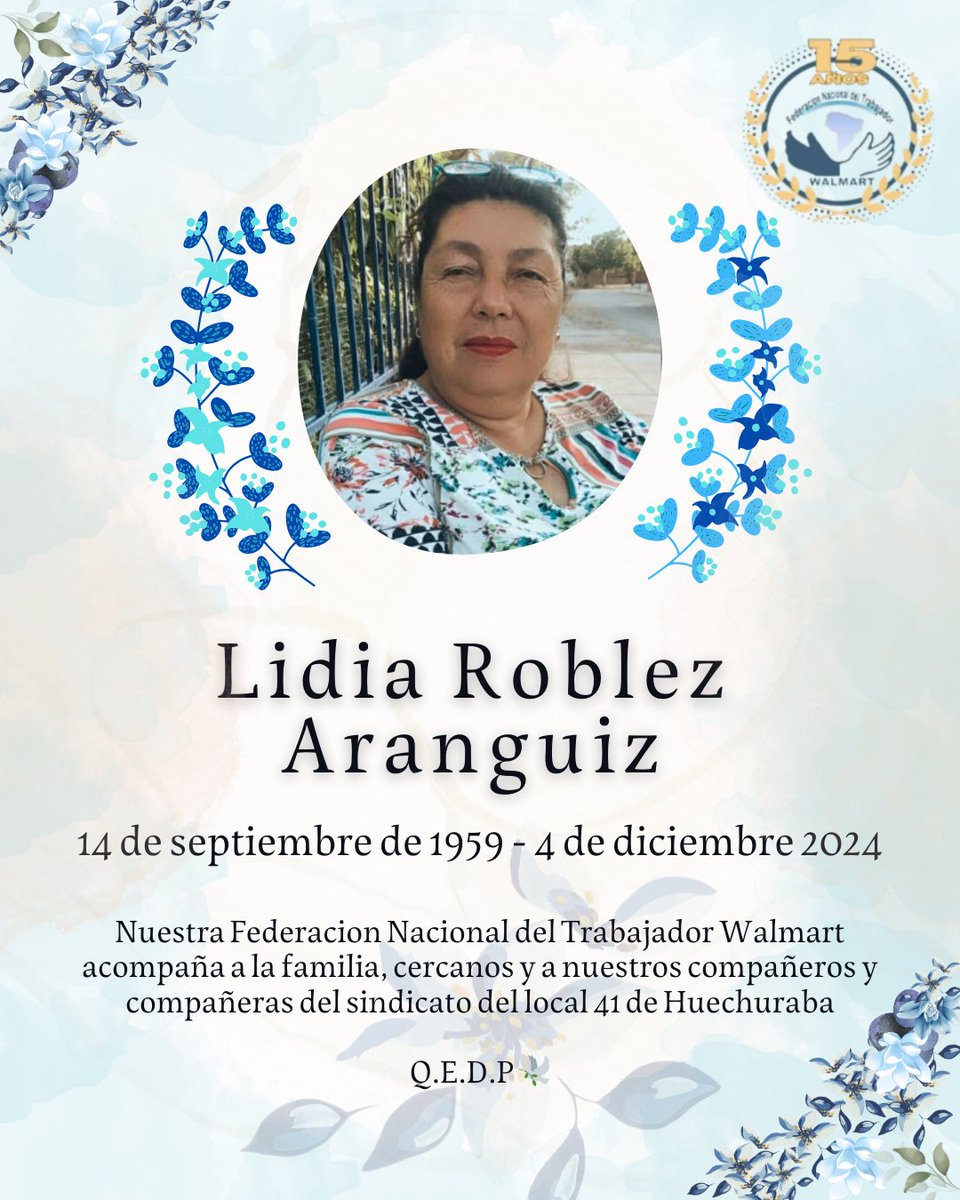 ⬜️ COMUNICADO 🕊️

Cómo Federación nos sumamos a las condolencias para la familia y seres queridos de Lidia.