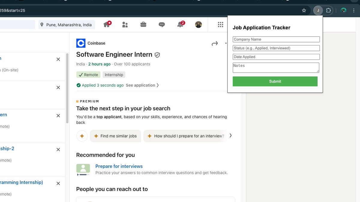 Digvi_06's tweet image. 🚨 Application Tracking Struggles 🚨

Ever had trouble keeping track of your job apps? Me too! So I built an extension that takes inputs and saves them straight to Google Sheets 📝💻

Because why stress when you can automate? 😎✨

#TechLife #DeveloperLife #JobSearchHacks
