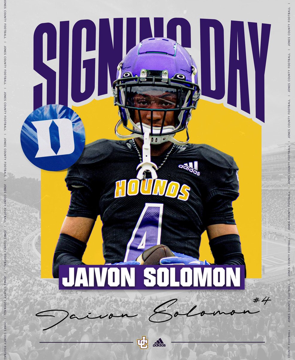 Congratulations to Jaivon Solomon on his commitment to Duke University! Jones County is proud of you. Go be great! <a href="/Jaiv0n/">JaivonSolomon</a>