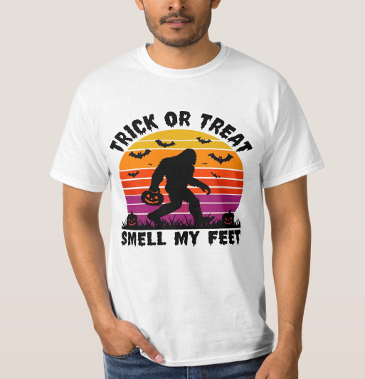 MohammedRa50287's tweet photo. Spooky meets retro! Bigfoot with a pumpkin under a colorful sunset, perfect for Halloween lovers. #Halloween #vintage #pumpkin #designer #art 
https://t.co/pvk1Is1WUy https://t.co/RJD0AAwXHS