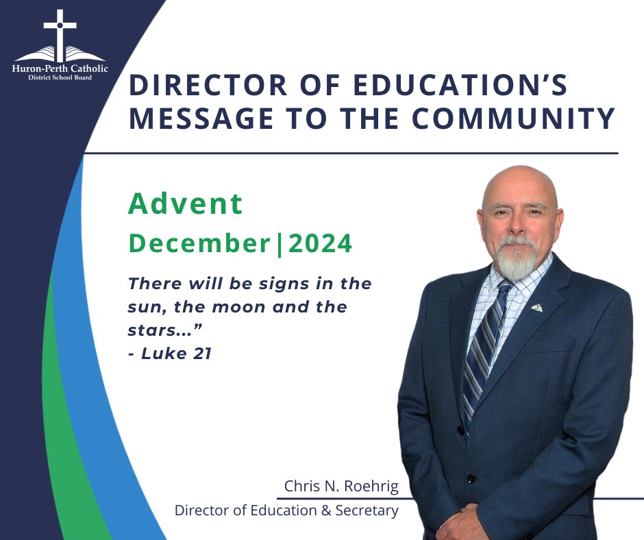 As we enter the #AdventSeason, take a minute to read the Director of Education's Advent Message to the Community on our Board website here: huronperthcatholic.ca/our-board/dire… "May an eagle pass before you – may you always find light in the darkness.".