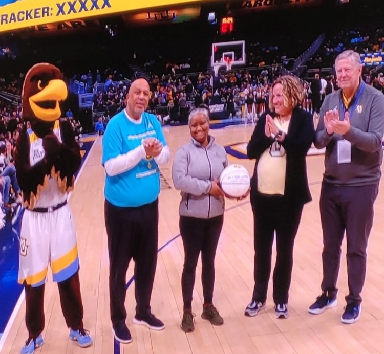 Congratulations, Dr. Karisse Callender! 🏀🥇
Dr. Callender was honored at the MU men's basketball game on November 30th with the Faculty All-Star Award. Dr. Callender is an Associate Professor of Counselor Education and Counseling Psychology.