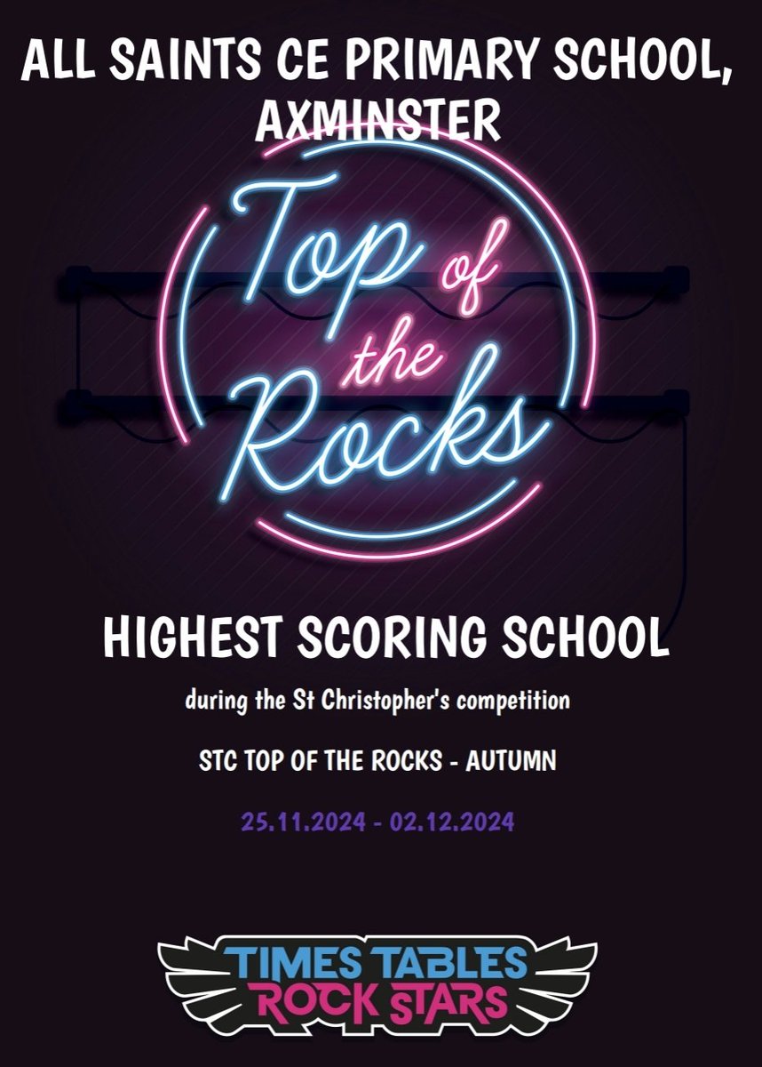 AllSaintsCofE's tweet image. Three-in-a-row 🏆🏆🏆 @stchris_trust 💪 @TTRockStars