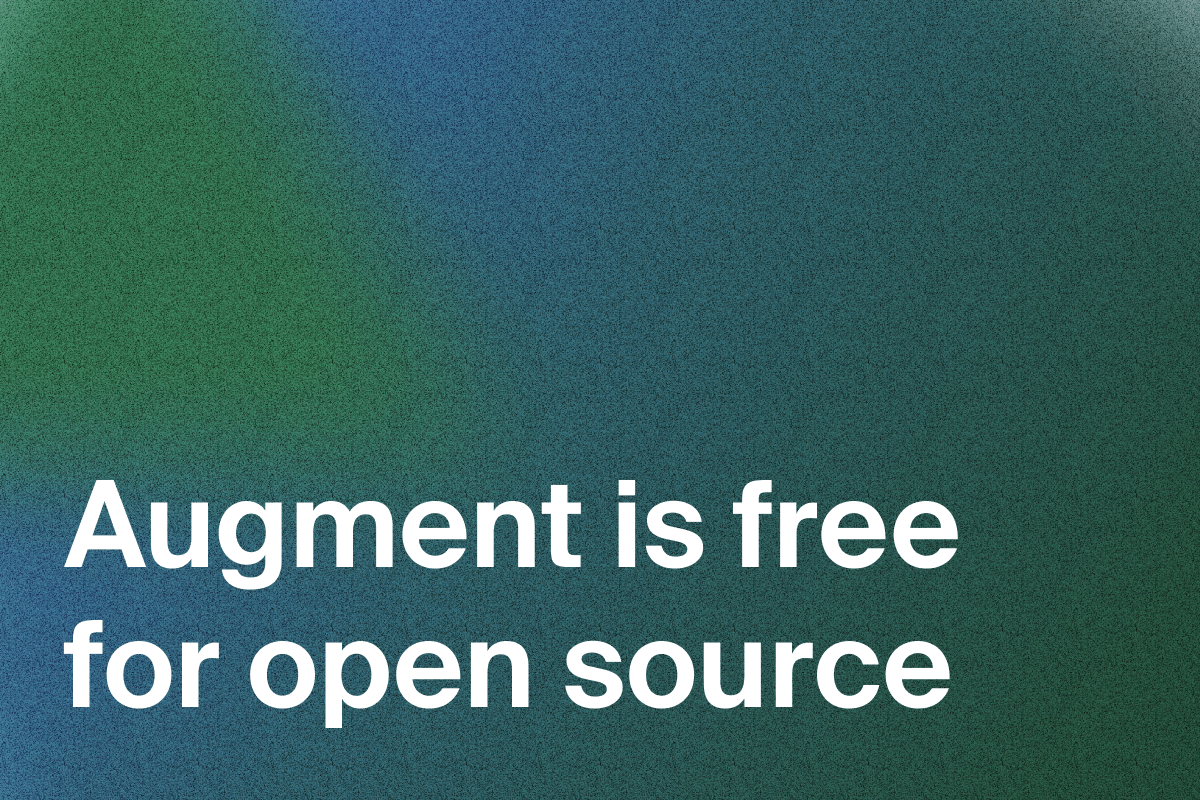 Working on open source is hard. 

We just made it a little easier. 

Augment is free for open source contributors and maintainers. 🎉

Augment’s deep codebase understanding tears down some of the biggest pains for working on open-source projects– the context you need to