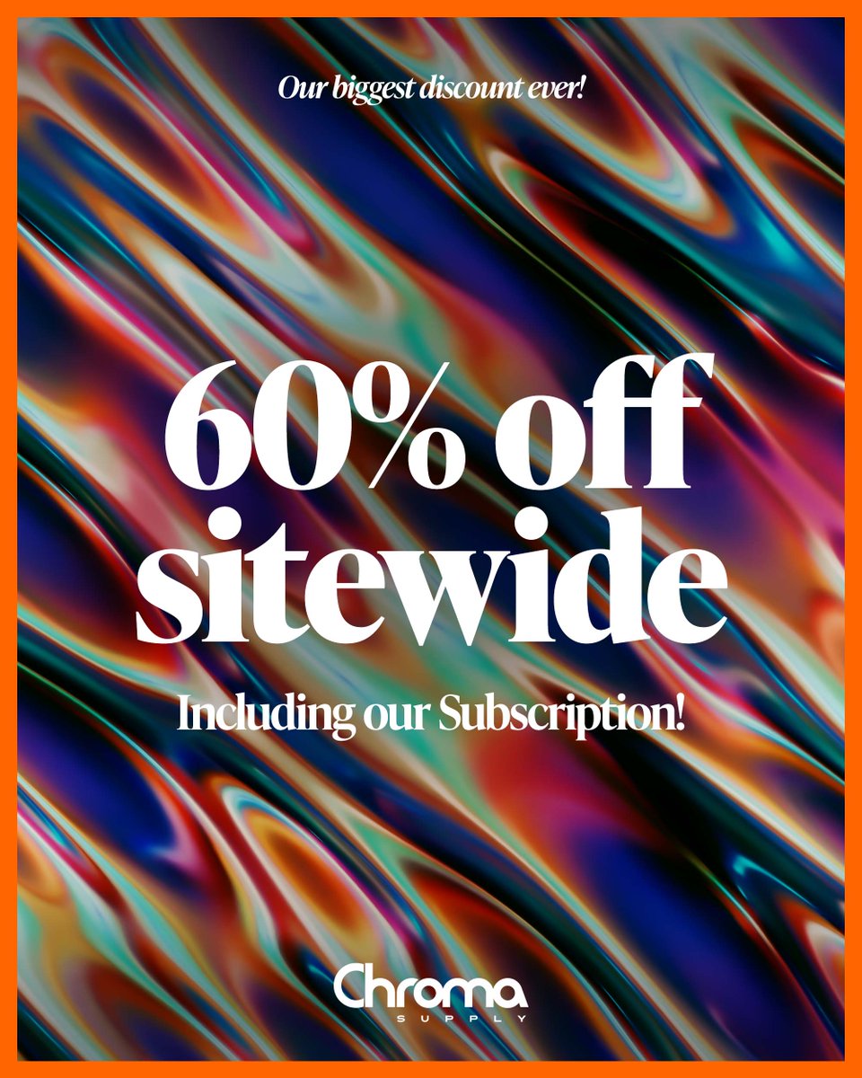 ChromaSupply's tweet photo. Our holiday sale begins today! 60% OFF EVERYTHING. This is our biggest discount ever, so now is the time to load up. No code necessary!

Pro tip: Get our Subscription for access to all our products (plus all future products) for 94% off 🤯

https://t.co/w693vUmEWU https://t.co/bXKDvdRunI