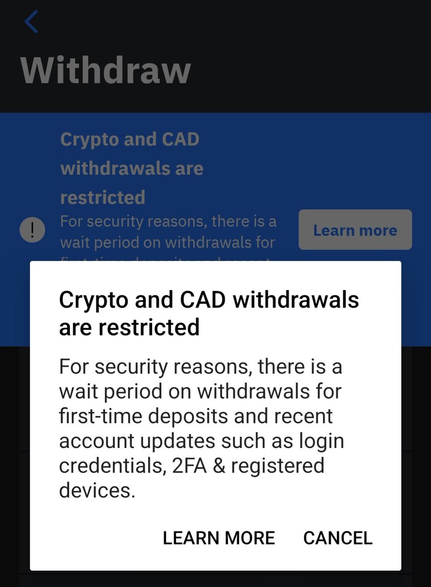 Tlevy2022's tweet photo. @Coinsquare You won't get your money out either. Worst app ever! https://t.co/AYmxJFxwv1