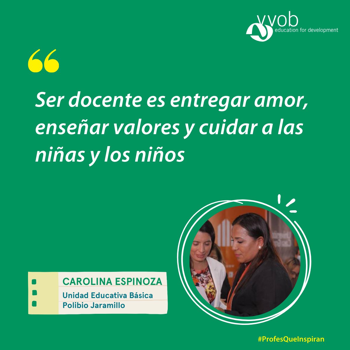 #ProfesQueInspiran

Hoy les presentamos a: 

Carolina Espinoza Orejuela 👩‍🏫

Fuente: facebook.com/share/p/MA4Fx5…