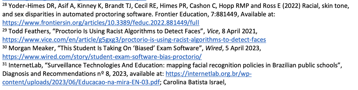 Linkletter's tweet photo. Privacy International (@privacyint) submitted a report to the United Nations Special Rapporteur on Racism. They blew the whistle on Proctorio's facial detection algorithm and its harms. #Proctorio

Link: https://t.co/2Cx29aiCkL https://t.co/PvRSvOyvJR