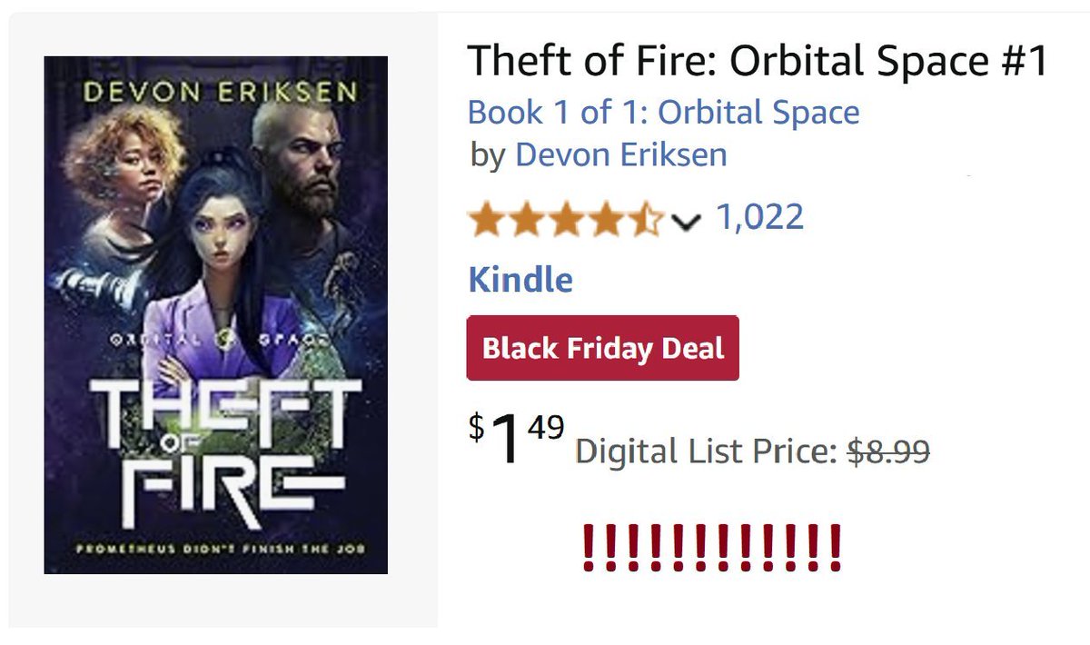 Devon_Eriksen_'s tweet image. And if you like scifi that is 85% off... today is the last day to grab Devon's book (you've seen the buzz around it by now, right??) Theft of Fire: Orbital Space #1 for a mere $1.49

Act now, limited time offer, all that-marketing-jazz Devon hates, aka BUY NOW
—Christine Eriksen