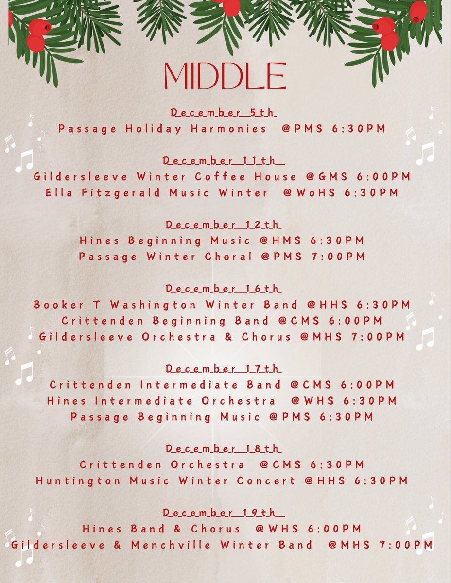 NNPSArts's tweet image. Fa La La La La and make sure to make your calendars 🎶❤️

@nnschools #NNPSArts proudly presents our winter performance schedule. ❄️🎶

#OneNNPS
#NNPSProud