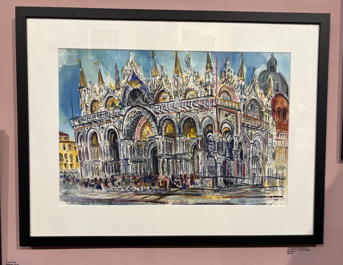 Neil Pittaway NEAC ‘Late Afternoon, St Mark’s Basilica’ watercolour. This fabulous picture is in our Christmas Open exhibition.
