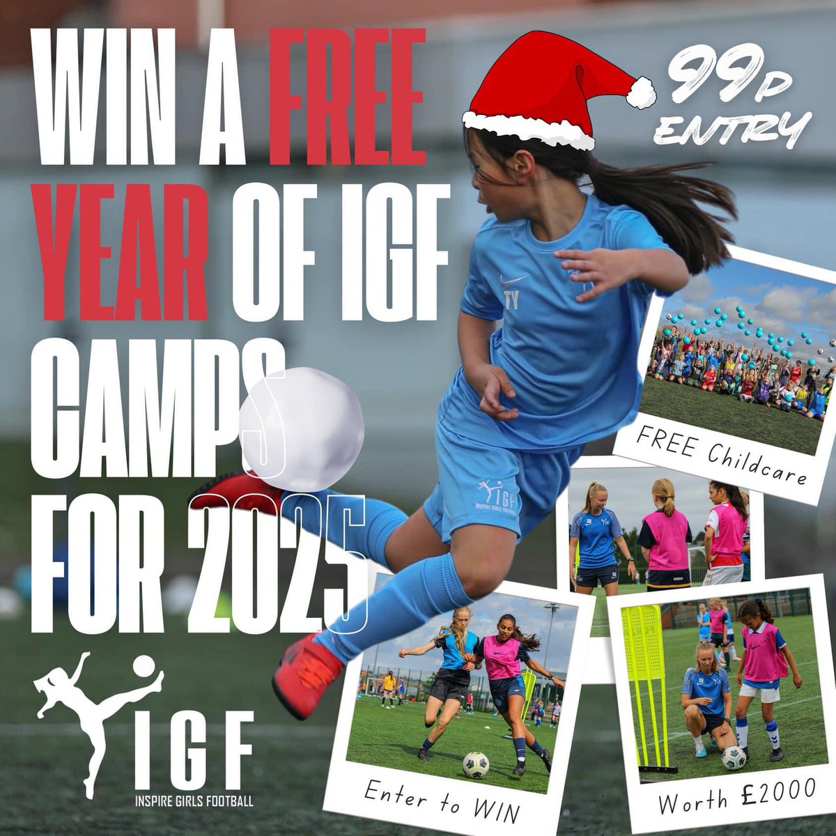 Looking for the perfect Christmas gift? 

Enter our raffle to win FREE access to all camps for a year!
🎟️ Tickets 99p each (max 10).
👧 Open to girls aged 4–16.
⏰ Enter by 22nd Dec, winner announced 23rd Dec!

👉 letsreg.co/uk/event/IGFCh…

✨ Good luck! ✨