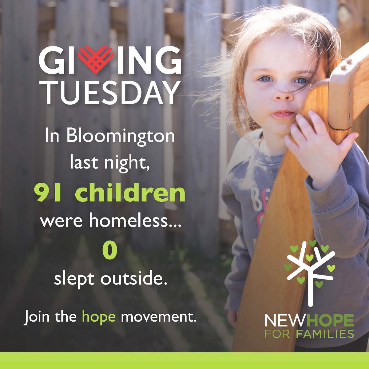 New Hope for Families provides emergency shelter and child care for families overcoming homelessness. For Giving Tuesday, show your support and become part of the hope movement. Make a gift now at newhope4families.org/giving #GivingTuesday
