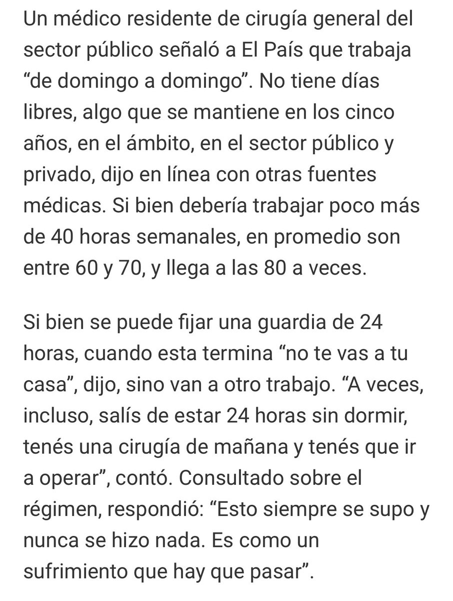 Es nuestra realidad y está bueno visibilizarlo y seguir haciéndolo para poder luchar por mejores condiciones. Esto que cuenta este residente lo vivimos todos. Si la paga fuera mejor con gusto me dedicaría exclusivamente a ser residente, a estudiar y a lo asistencial.