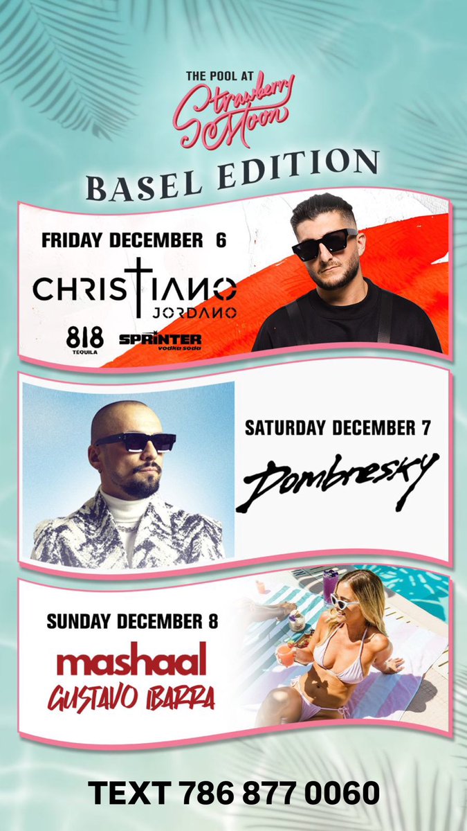 albionit's tweet photo. .@STRAWBERRYMOON @ARTBASEL GUEST LIST &amp; TABLE RESERVATIONS,
TEXT 786-877-0060

.

#MIAMIARTWEEK #ARTBASEL #ARTBASELWEEK #ARTBASELWEEKEND #ARTBASEL2024 #ARTBASELMIAMI #ARTBASELPROMOTER #BASELPROMOTER #BASELEDITION #ARTBASELEVENT #BASEL #DOMBRESKY #ALLTHINGSMIAMI #StrawberryMoon https://t.co/LEo3eoYRB0