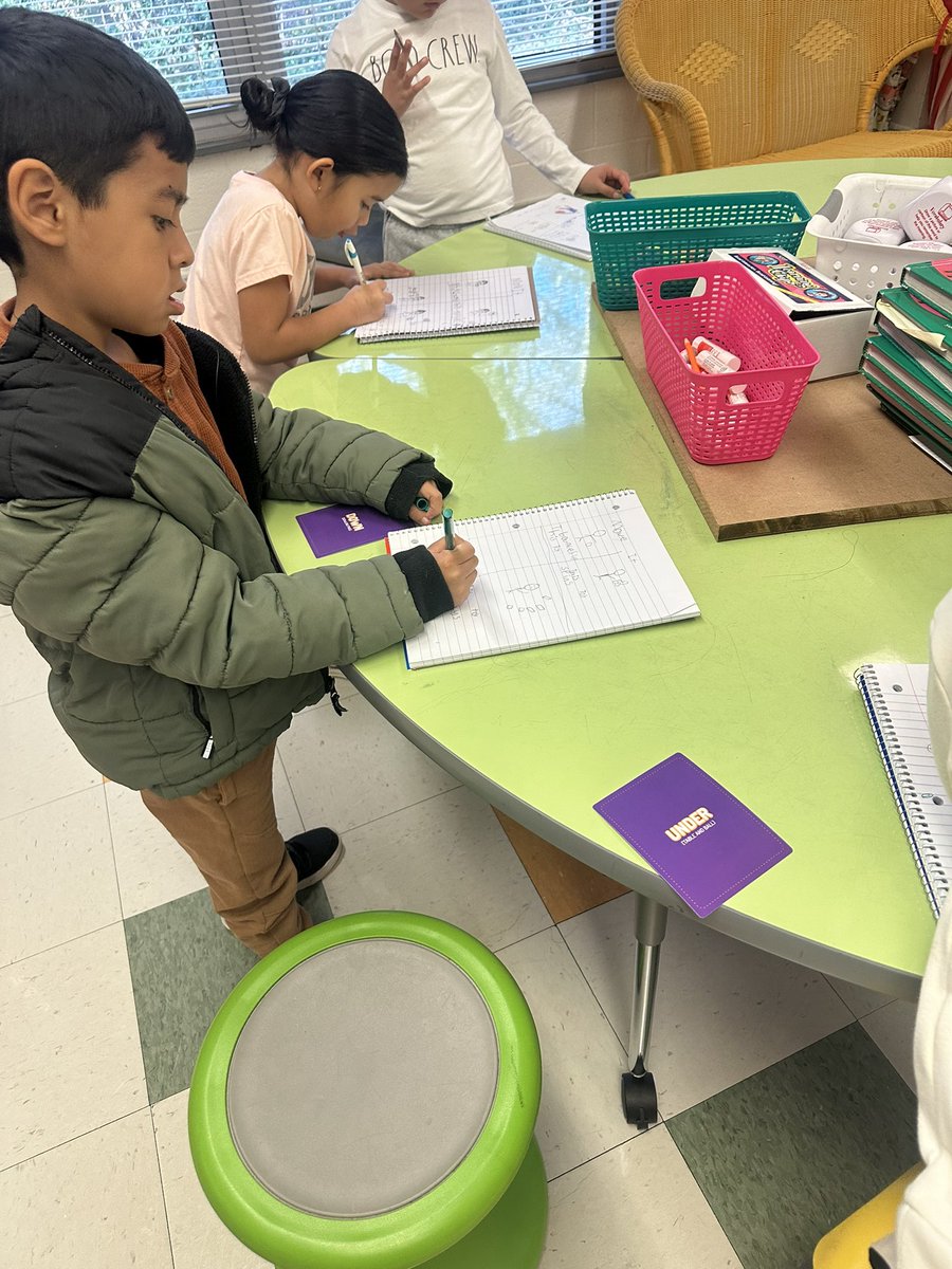 MrsAdamsEdu's tweet photo. 1st grade @BrentwoodMESE MLLs expanding their “Move It” writing to include prepositions. “My toy rolls under the table.” #ThisIsESL https://t.co/FZHY3qZF4j