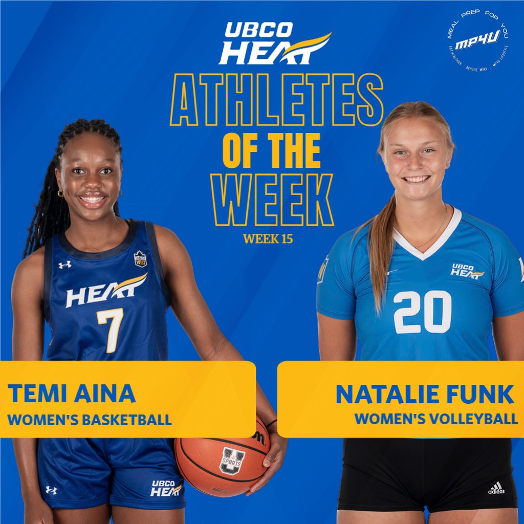 Congratulations to W🏀 Temi Aina and W🏐 Natalie Funk for being named this week's Athletes of the Week powered by Meal Prep For You!!

Aina was the most consistent performer for women’s basketball this weekend despite a pair of losses on home court. The second-year guard had her