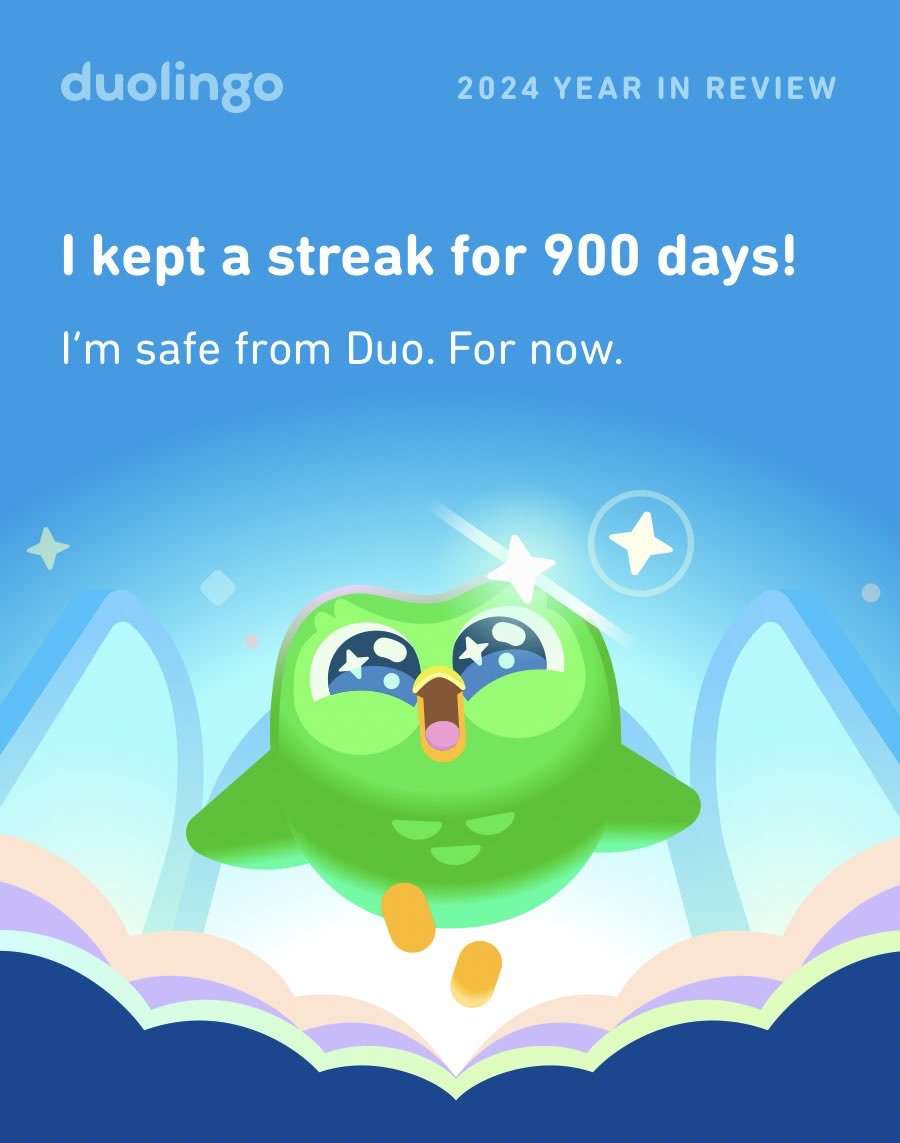 NavaMallory's tweet photo. Are you safe from Duo this year? #Duolingo365 https://t.co/Mb7bJ6wbaa