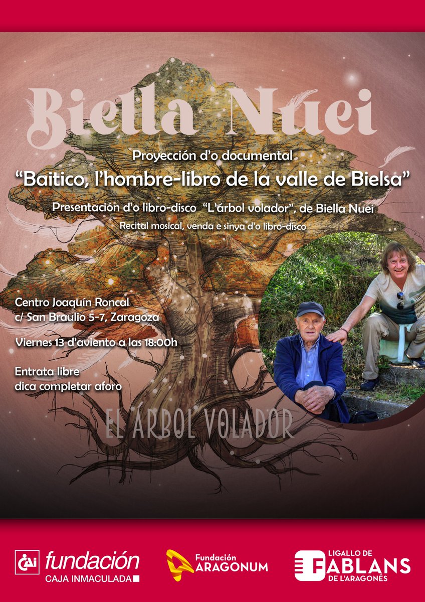 Dende Ligallo de Fablans de Aragonés y Fundación Aragonum te convidamos a desfrutar d'ista presentación y proyección d'o documental "Baitico l'hombre-libro de la valle de Bielsa" #ligallofablans #fundacionaragonum
