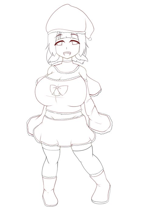 今日の朝活。
サンタなヨウちゃんと冬コミ新刊1冊目の表紙ー 