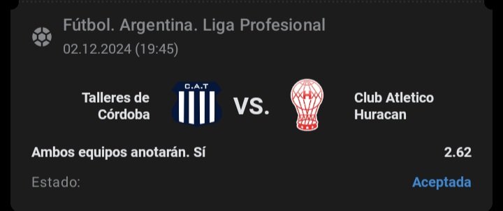 WingSTips's tweet image. Dejo esto por acá ya que me parece una locura la cuota sabiendo que los dos equipos deberían salir a jugársela ya que el empate no le sirve a ninguno.

x2.62 💵 | LigaProfesional 🇦🇷 

•Ambos anotan (Si)