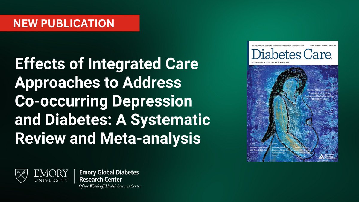 Depressive symptoms often go hand-in-hand with diabetes, but when untreated, they can worsen diabetes control. A new study found that Integrated Care approaches improve both glycemia and depressive symptoms. #DiabetesResearch #MentalHealth 🔗diabetesjournals.org/care/article-a…
