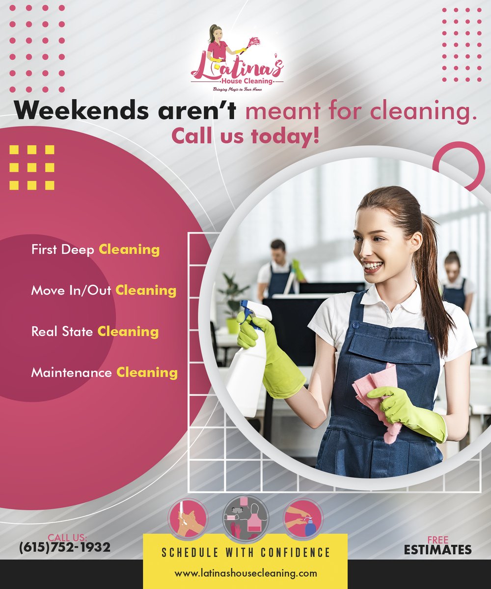 HouseLatinas's tweet photo. We take all sanitary measures necessary to ensure the cleanliness and healthfulness of our clients. Our Services: First Deep Cleaning - Maintenance Cleaning - Move In/Out Cleaning - Real State Cleaning - One Time Cleaning. https://t.co/UnTTebvm3d cc | (615) 752-1932 https://t.co/0RjBUL76V4