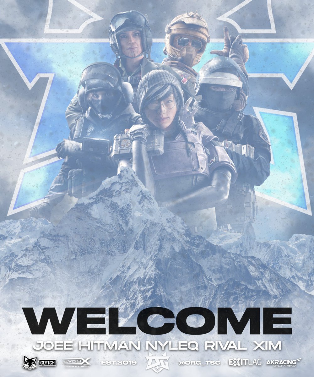 "They who sing through the summer must dance in the winter."

Introducing TSG R6, competing in <a href="/R6esportsNA/">Rainbow Six Esports NA</a> Element 4.

❄️<a href="/JoeCicenia/">Joe Cicenia</a>
❄️<a href="/HitmanFFR/">Wade</a>
❄️@NyleqAE
❄️<a href="/GNRival/">Rival</a>
❄️<a href="/xim1on1/">c$rter</a>
 
Coaches
- <a href="/zursosa/">zurs</a> 
- <a href="/wum9o/">wumbo</a> 

#FeelTheSynergy