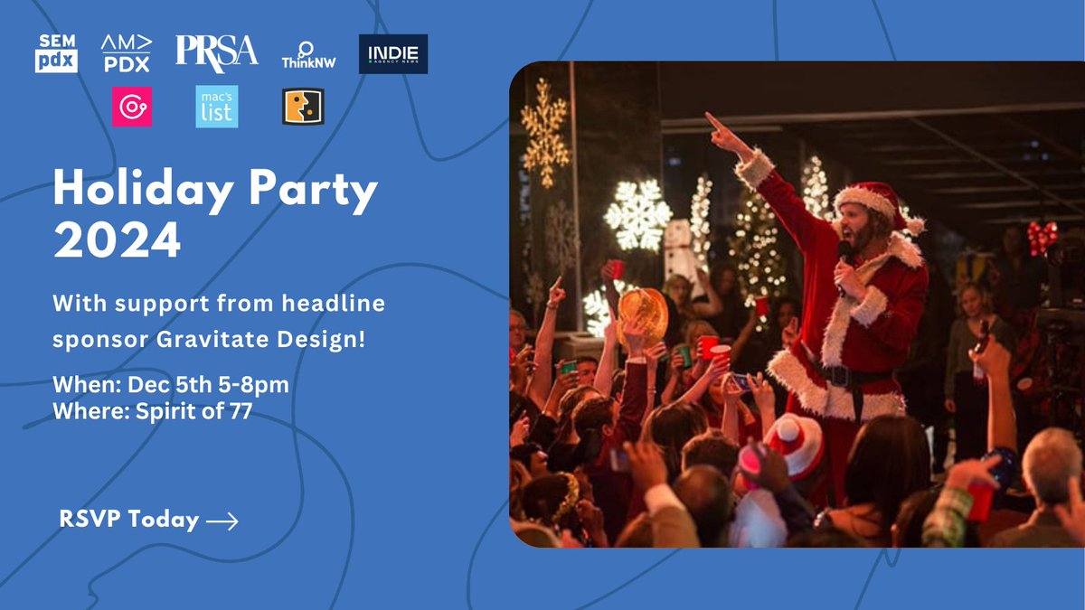 Don't miss our Holiday Party this Thursday, December 5! 🎄 Enjoy an evening of eating, drinking, and good company with friends and colleagues. Register now! 🔗 bit.ly/3CttOBc