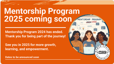 WCC_Community's tweet photo. 🌟The Mentorship Program 2025 coming soon! 🌟

As we bring the Mentorship Program 2024 to a close, we extend our heartfelt gratitude to our amazing mentees, mentors, and volunteers.  Thank you for being part of this incredible community. 

See you next year! 🚀 https://t.co/1ql1ax1NeS