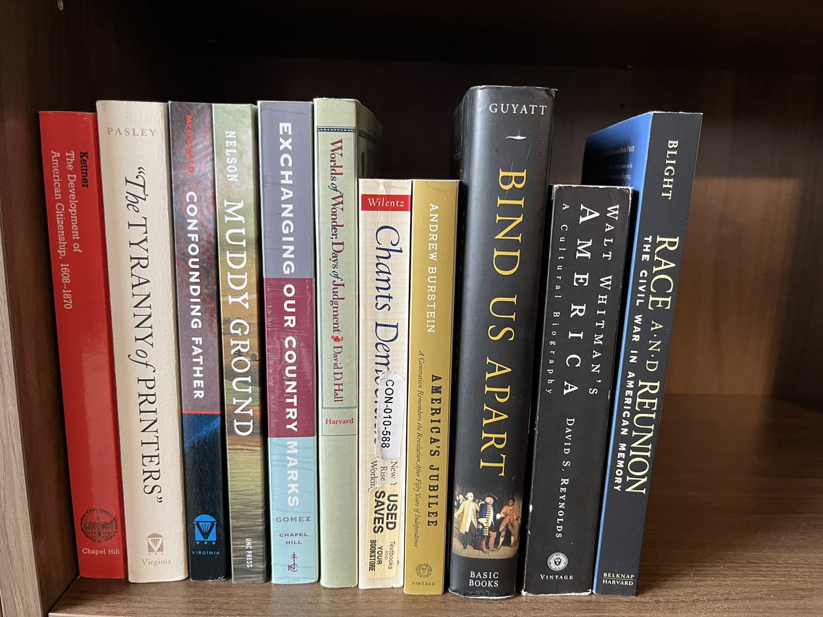 Graduate reading seminar booklist incoming! This is my pre-Civil War reading seminar list, minus Saunt, which is still in a box somewhere!