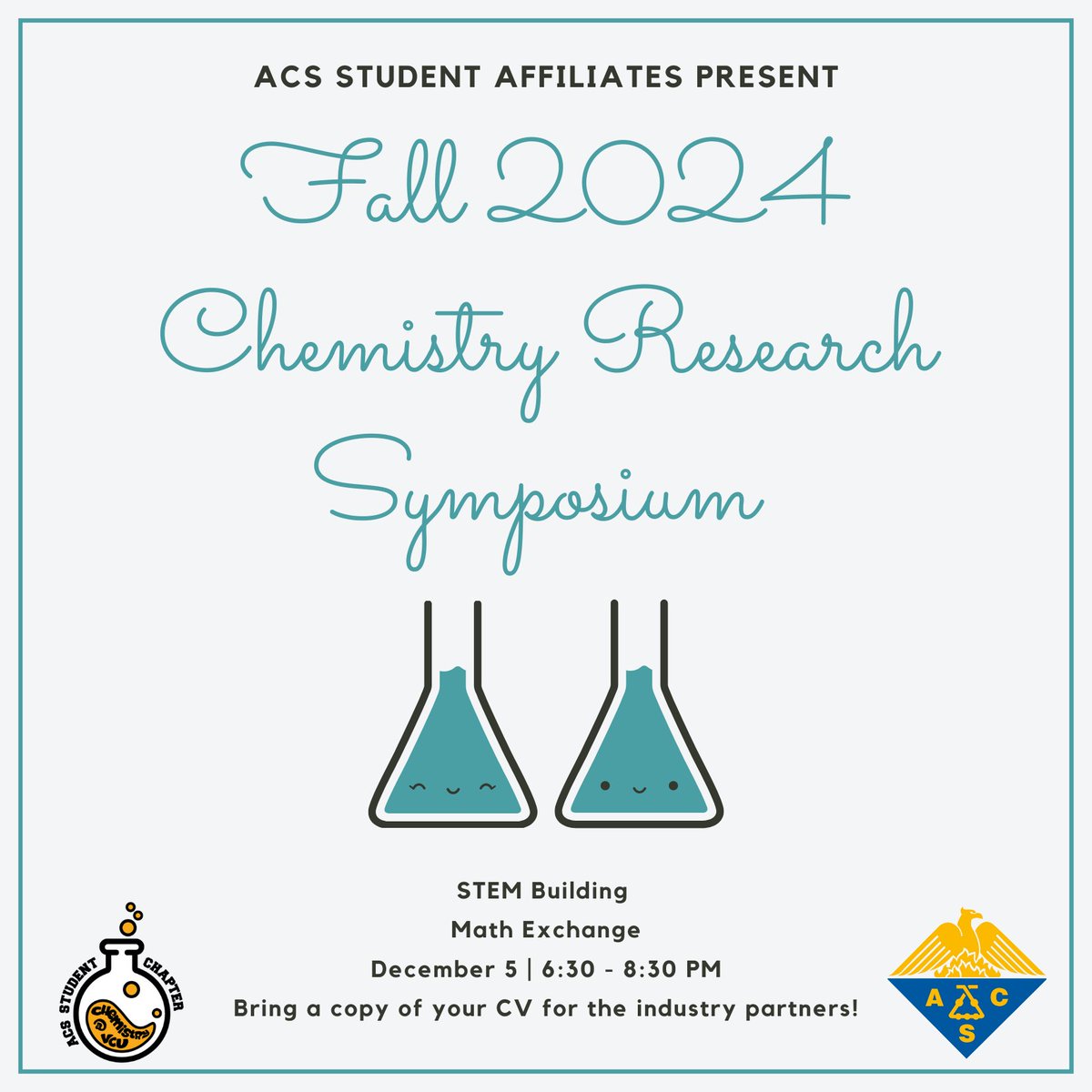 VCUCHS's tweet photo. Join the chemistry department for their annual symposium featuring graduate and undergraduate researchers within STEM presenting their groundbreaking work! Anyone is welcome to attend this event. #VCUCHS π§ͺβ¨ https://t.co/4GNoo22Gpc