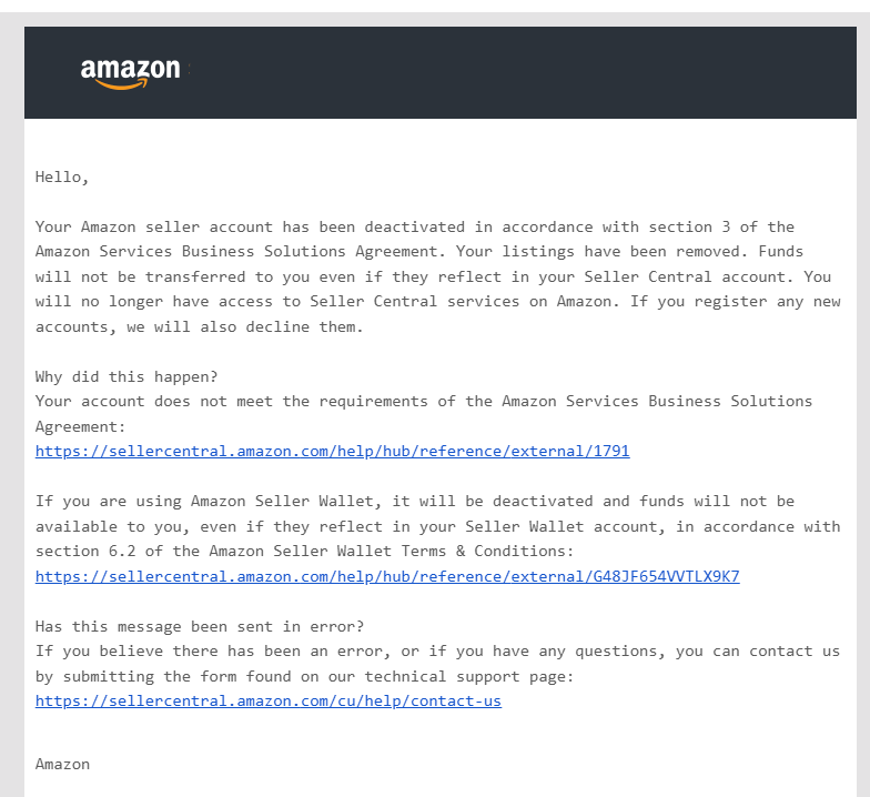 degenrup's tweet photo. @amznsellerhelp There is nothing discernable provided. I've attempted to contact via that technical support page, however I haven't received a reply. Which is why I'm tweeting here. Thank you,Removed it. Thank you! This is the only email I received @amznsellerhelp https://t.co/JevHjkezNG