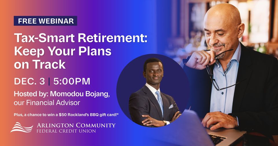 Last call for our last retirement strategy webinar of 2024! Join our investment expert Momodou Bojang tomorrow, Tuesday, December 3 at 5pm to discover ways to minimize your retirement tax bill and keep your financial goals on track. Register at bit.ly/3VlpWbY