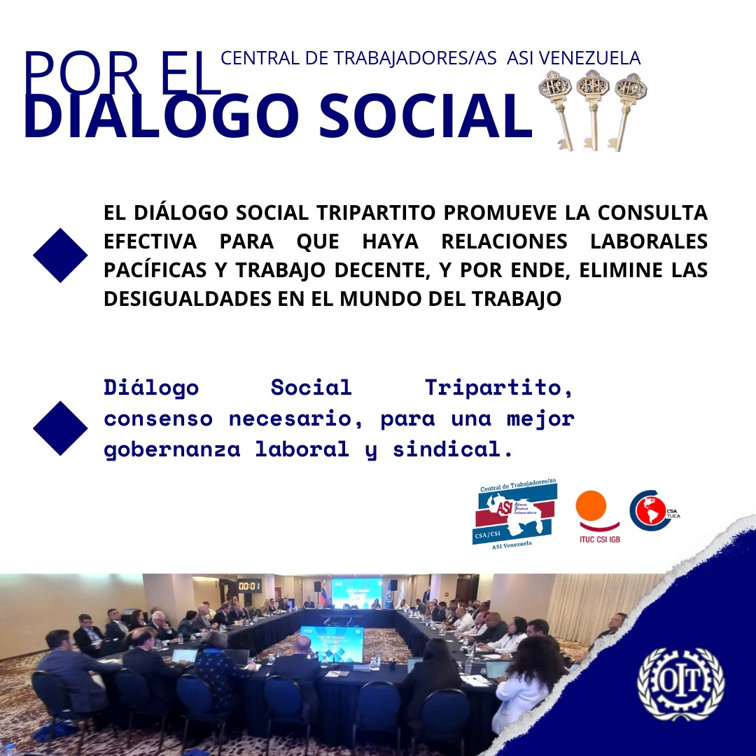 La  #ConsultaPermanente en el mundo del trabajo, es parte del #PorElDiálogoSocialTripartito  #EfectivoYConResultados .
<a href="/OITAndina/">OIT Países Andinos</a> <a href="/ILOACTRAV/">ILO ACTRAV</a>
<a href="/CSA_TUCA/">CSA-TUCA</a> <a href="/ituc/">ITUC</a> <a href="/inesvenezuela/">inesvenezuela</a>
<a href="/ForoCivicoVzla/">Foro Cívico</a> <a href="/LiddesV63131/">Liddes Venezuela</a>