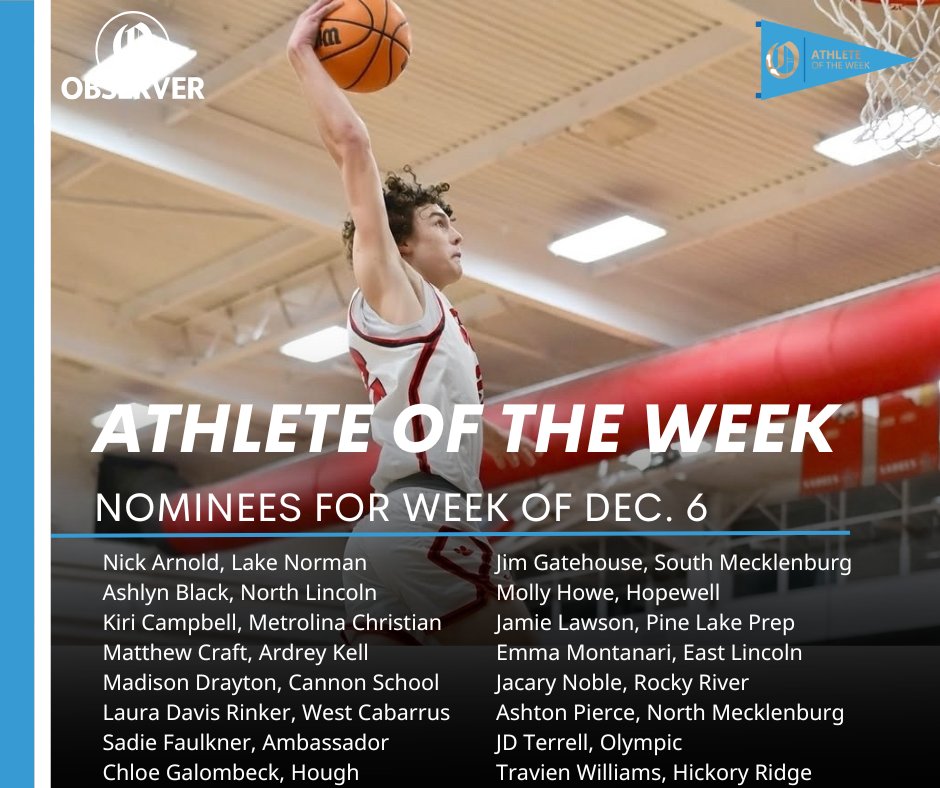 Observer Preps (@charlottepreps) on Twitter photo Vote for <a href="/theobserver/">The Charlotte Observer</a>'s high school athlete of the week. Poll closes Friday at noon.
Vote now. Vote often.
Vote at link below:
charlotteobserver.com/sports/high-sc… Vote for <a href="/theobserver/">The Charlotte Observer</a>'s high school athlete of the week. Poll closes Friday at noon.
Vote now. Vote often.
Vote at link below:
charlotteobserver.com/sports/high-sc…