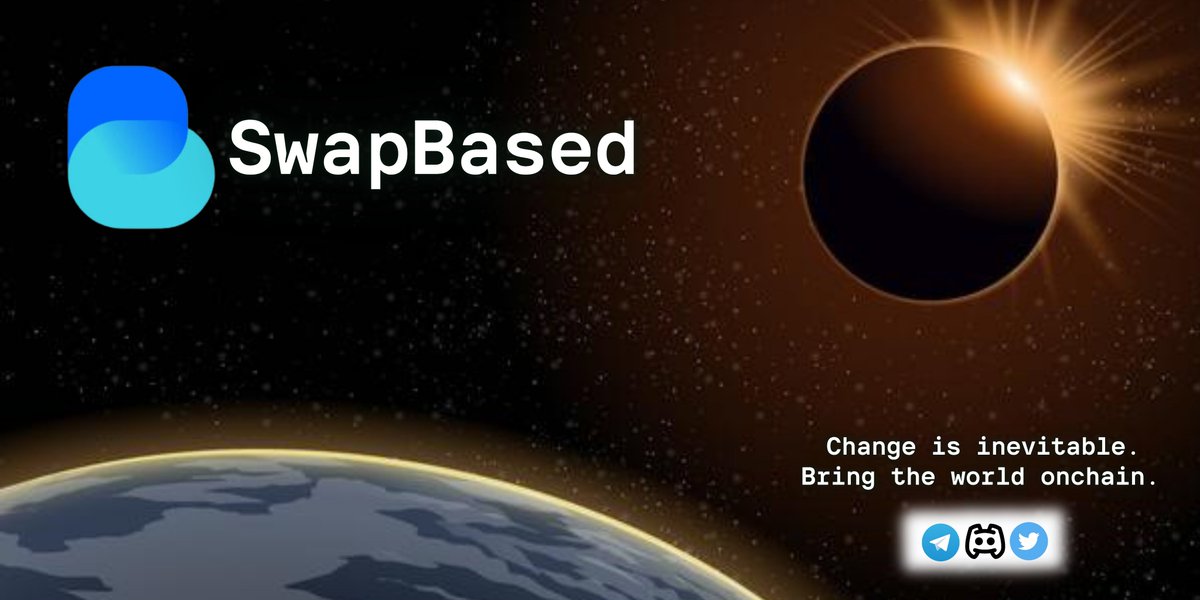 SwapBased (@swap_based) on Twitter photo SwapBased update is LIVE! π«
Introducing:
β’ Improved Concentrated Liquidity UX,
β’ #SwapBased will aggregate through all <a href="/base/">Base</a> liquidity, achieving the best trading rates to all our users,
β’ Visual improvements for a more modern look
Check it out π swapbased.finance SwapBased update is LIVE! π«
Introducing:
β’ Improved Concentrated Liquidity UX,
β’ #SwapBased will aggregate through all <a href="/base/">Base</a> liquidity, achieving the best trading rates to all our users,
β’ Visual improvements for a more modern look
Check it out π swapbased.finance