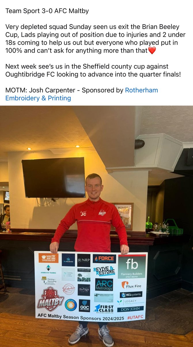 AFC Maltby (@afcmaltby) on Twitter photo 