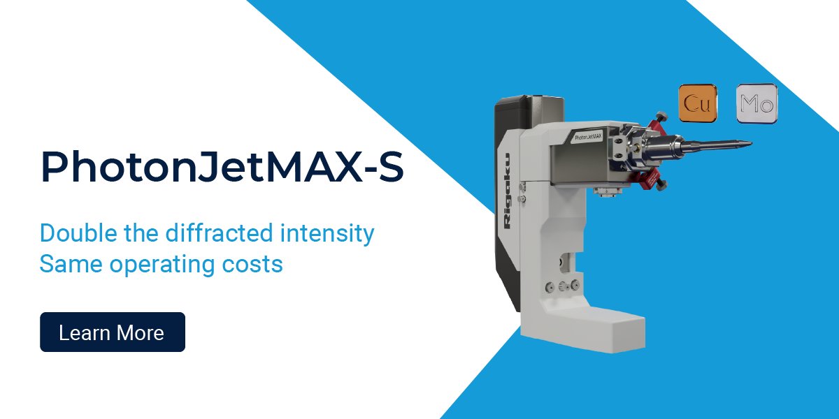 Want to know how to double the number of photons getting to your detector??

The answer is PhotonJetMAX-S.

Now available in copper and molybdenum for better data quality, same operating costs.

rigaku.com/products/compo…

#crystallography #scx #rigaku #asca #xraysources