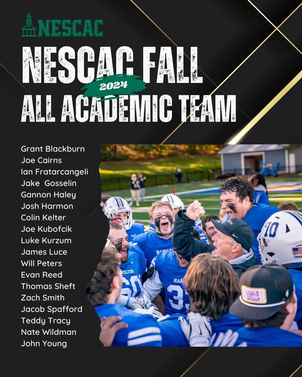 Congratulations to the 18 members of our team who were named to the 2024 NESCAC Fall All-Academic Team!