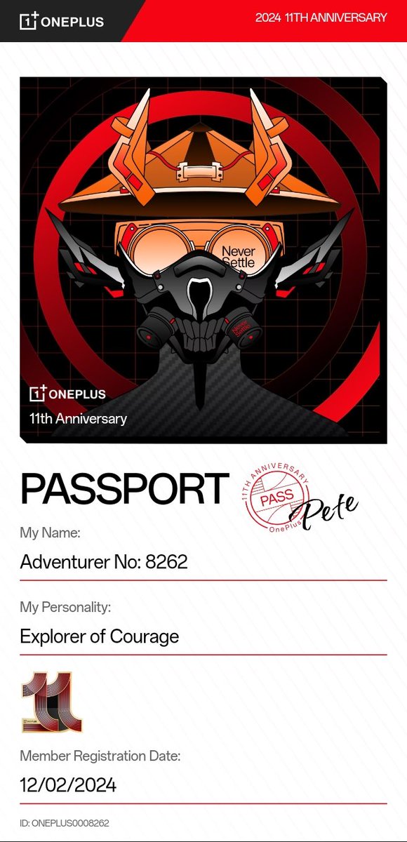 TibiTheTibi's tweet photo. @OnePlus Adventurer No. [8262] – Grab your passport and your favourite OnePlus. It can make a dull day look like an adventure. Get yours now! 🛫 🌏  #OnePlus11thAnniversary #A11EyesAhead.
 https://t.co/QThVRnm3Vj https://t.co/4hj2b6Z2Zb