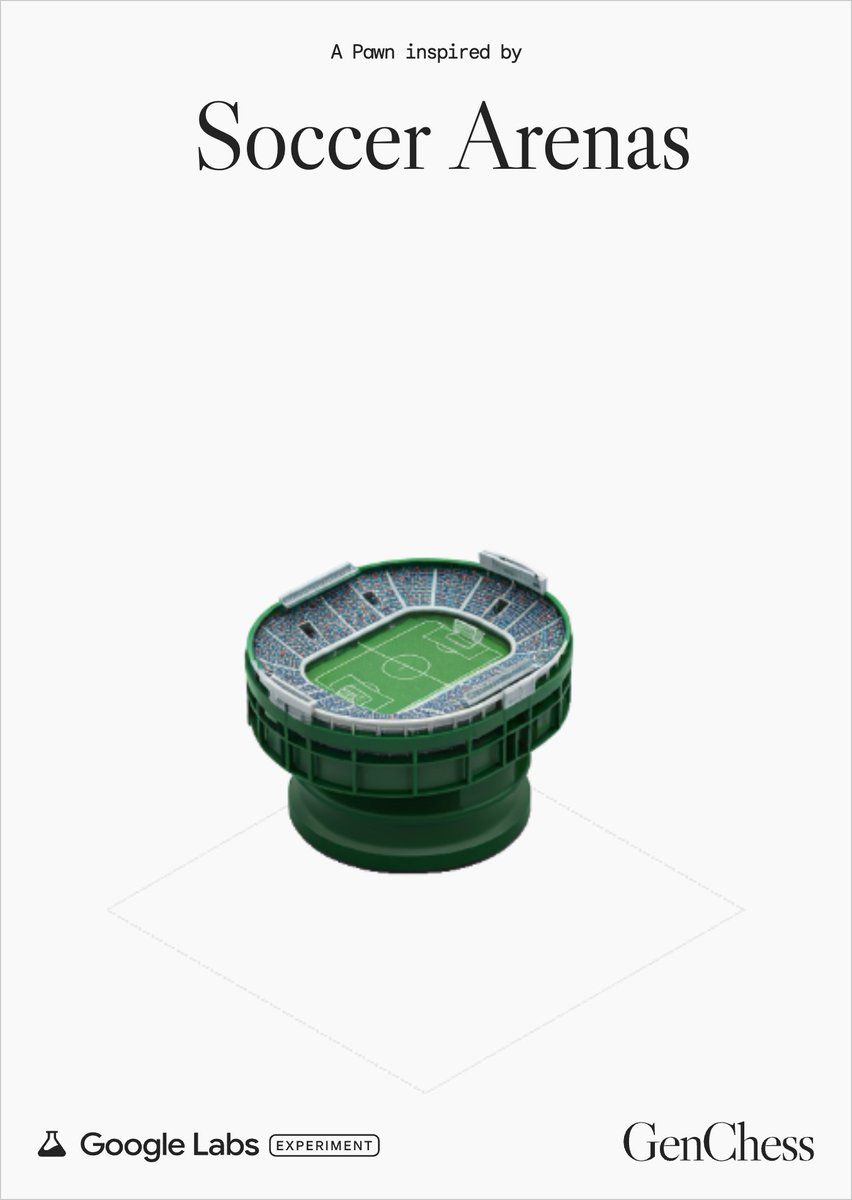 GoogleLabs's tweet photo. Today’s Special: create a #GenChess set repping your favorite sport. ⚽
We’re kicking off with a Soccer Arena, what will you make? Share below!
https://t.co/YXWK2PKZ80 https://t.co/98y3Uhknhg