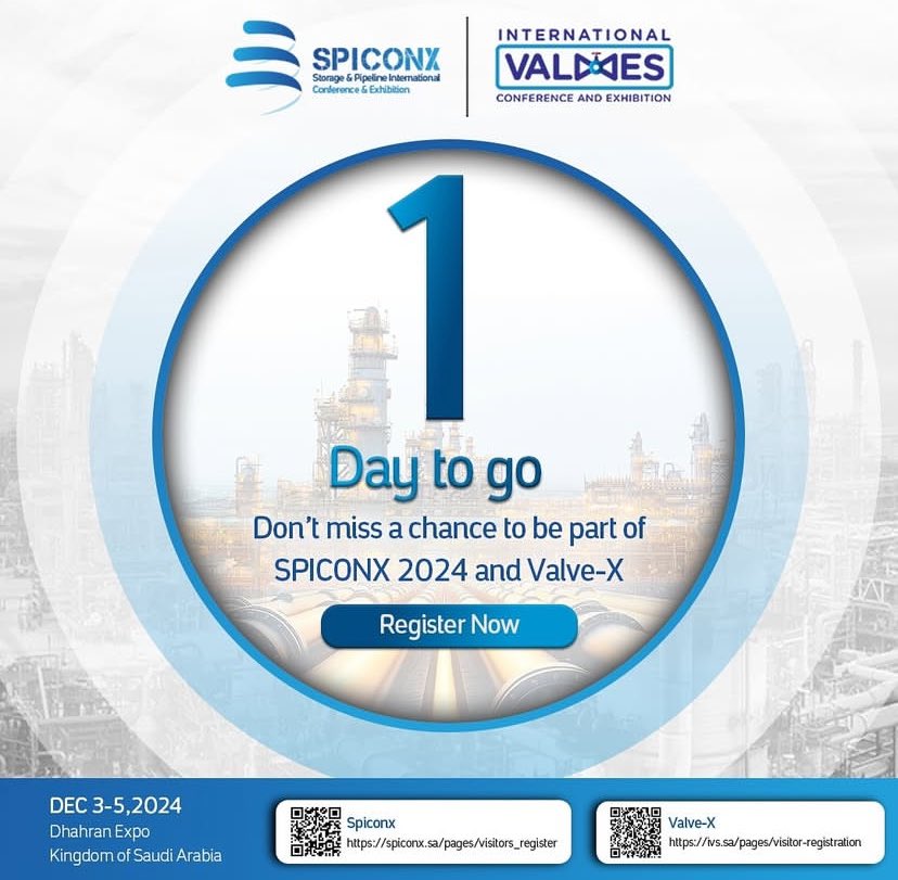 📆 غدا، من بعض المؤتمرات المتعلقة بالصناعة #SPICONX 
مشابه لـ MEPEC و IPTC 
صراحة مهم أكثر للميكانيكل بس يخدم كل القطاعات (النفط والغاز والبتروكيميائيات وو) لذلك يعني اغلب التخصصات. 

كيف أستفيد منه؟ 
تحمل تطبيقهم أو تدش ع موقعم، وتشوف الندوات الي تجذب انتباهك وتحدث تغير ف المجال