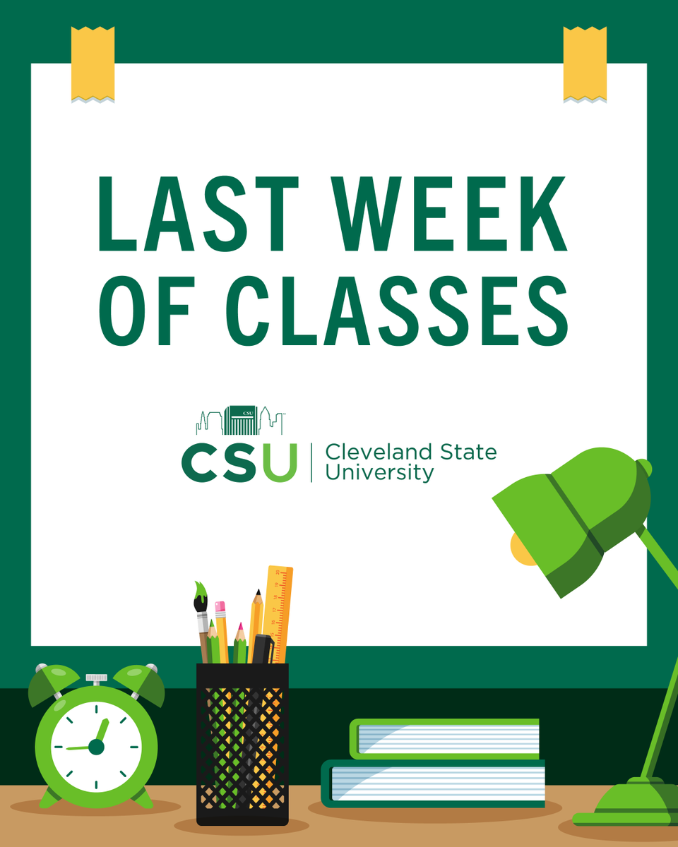 CLE_State's tweet photo. How is it already the last week of classes?! Here's to all the hard work put in by our students this fall - you're in the home stretch, Vikings!
#weareclestate #clestate #lastweekofclasses #herewego https://t.co/WDfAHbAZL0