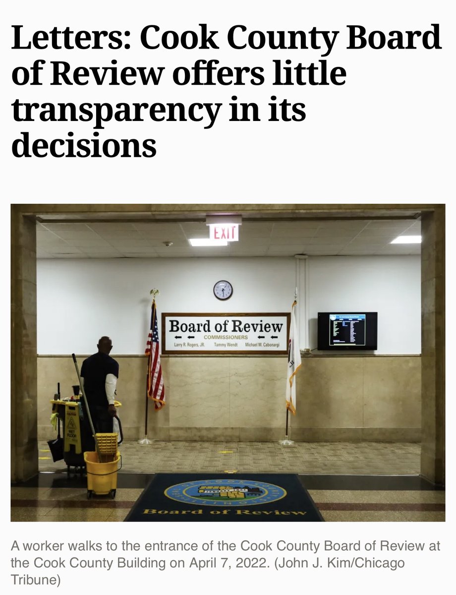 In the Chicago Tribune, Cook County Assessor Fritz Kaegi calls for transparent standards in commercial assessments across Cook County's property tax offices.
📰Read the letter: chicagotribune.com/2024/11/26/let…