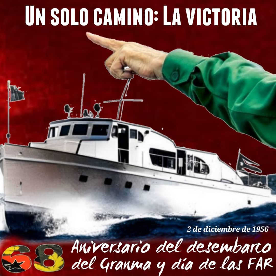 En el aniversario 68 del Desembarco del yate Granma y Día de nuestras gloriosas Fuerzas Armadas Revolucionarias, felicitamos a los combatientes de las FAR, fieles guardianes de la Patria, garantía para la victoria
 #UnidosXCuba