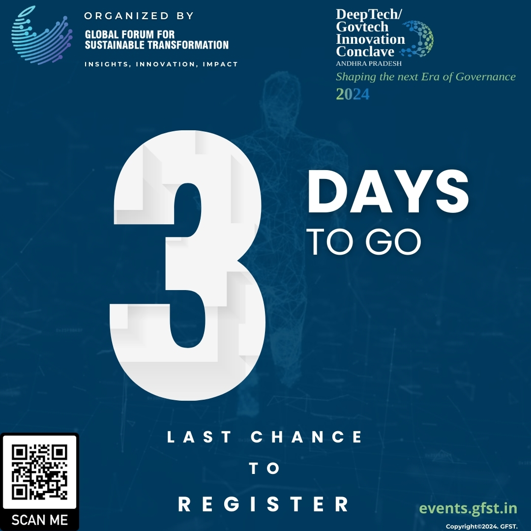 gfst_official's tweet photo. Just 3 more days to meet our esteemed speakers, the visionary leaders and innovators and our Chief Patron, Shri. @ncbn  garu. #savethedate
🗓️ Event Date: 06 December 2024
📍 Location: Novotel, Vizag
or Scan QR code.

#innovation #deeptech #GovTech #Leader https://t.co/kYKbbMtgiW