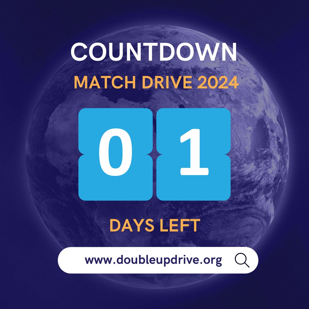 One day to go! View 2023 charities here: doubleupdrive.org/our-2024-chari…